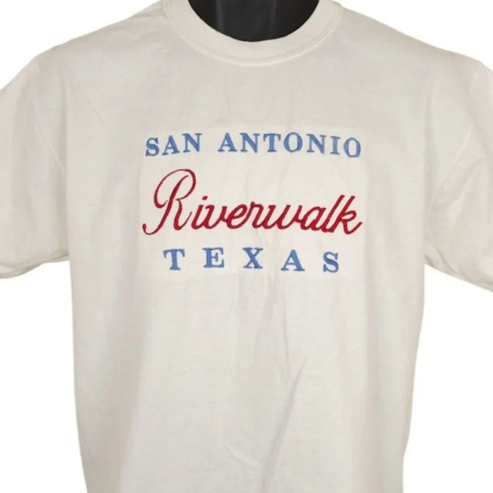 Vintage San Antonio T Shirt Mens Size Medium White Y2K Texas River Walk